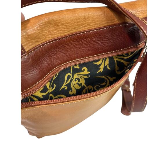 JL Saldivar Paraguay Handcrafted Two Tone Brown Crossbody Bag - Picture 5 of 9